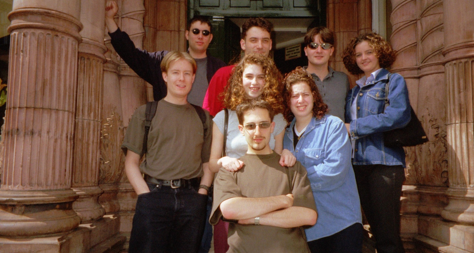 Another groupie photo outside the the famous hostel we stayed in